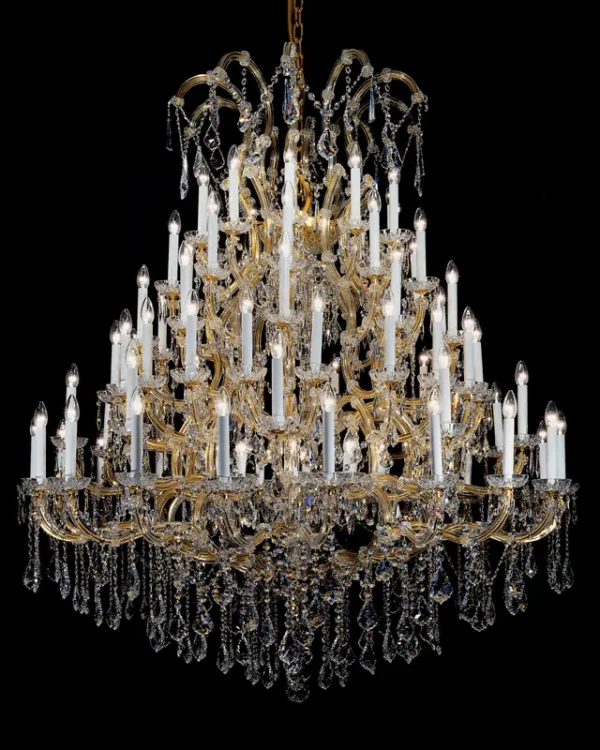 Bastide Crystal Grand Chandelier, 63" in gold
