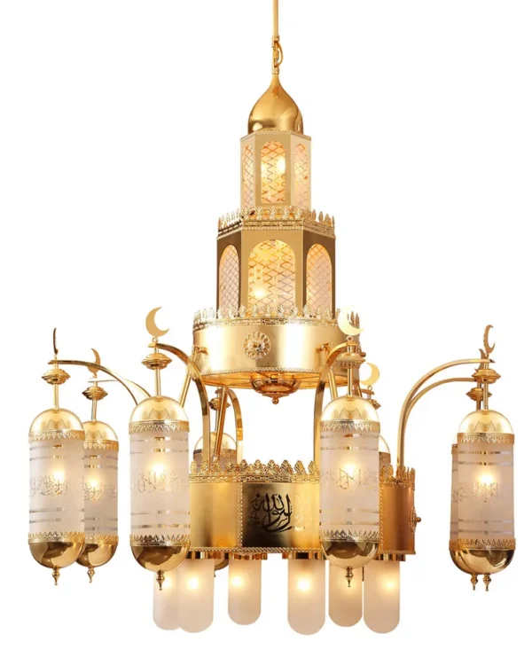 Brillance Glass Grand Chandelier, 53" in gold