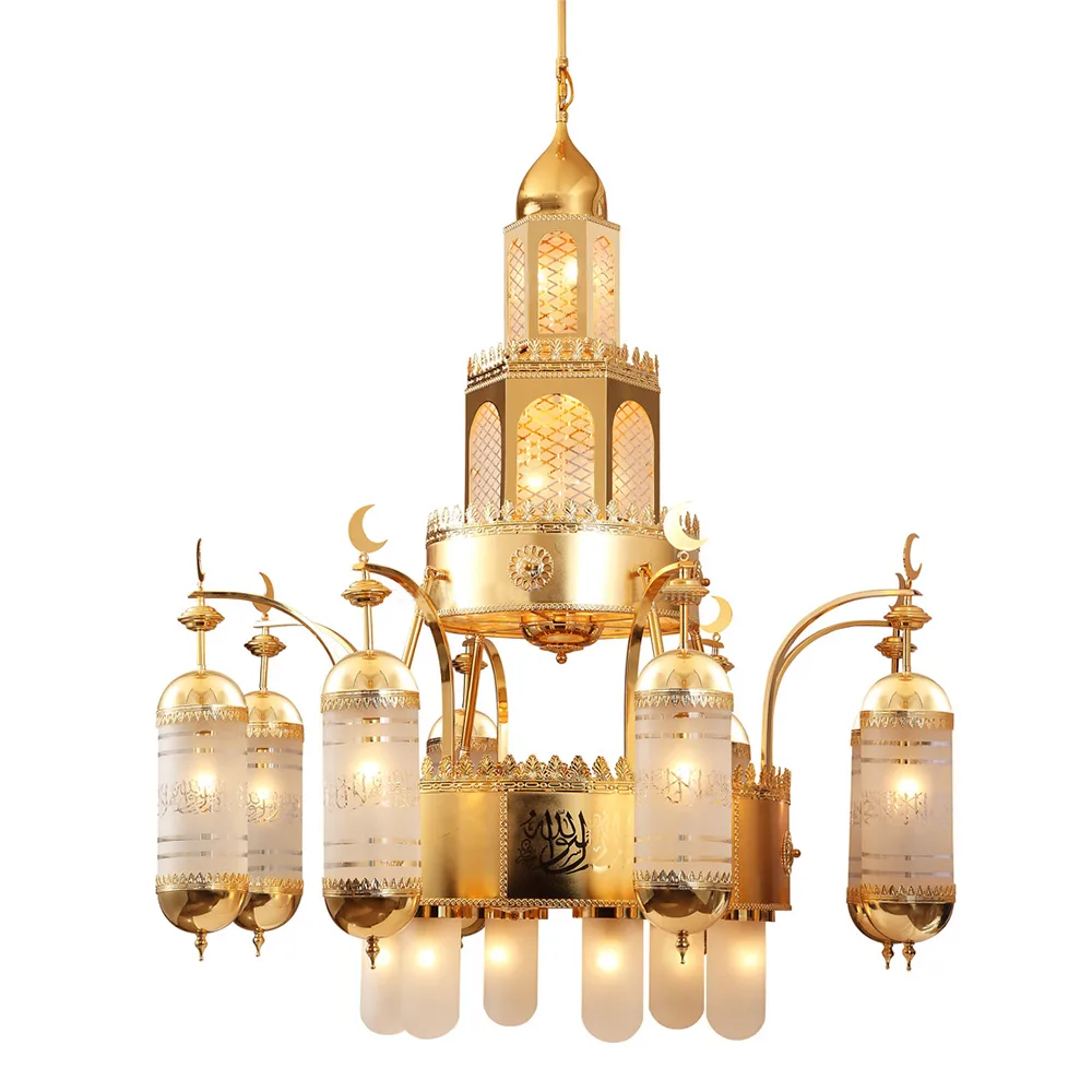 Brillance Glass Grand Chandelier, 53" in gold