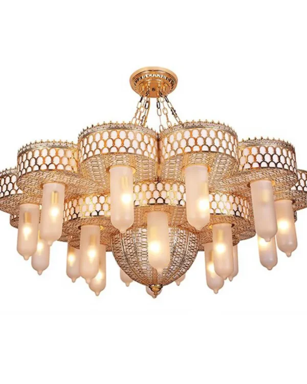Brillance Glass Grand Chandelier, 57" in gold
