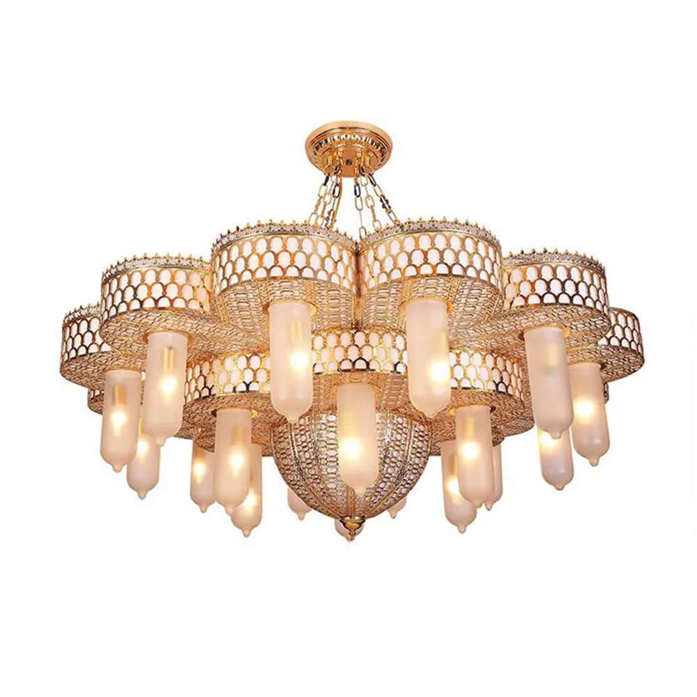 Brillance Glass Grand Chandelier, 57" in gold
