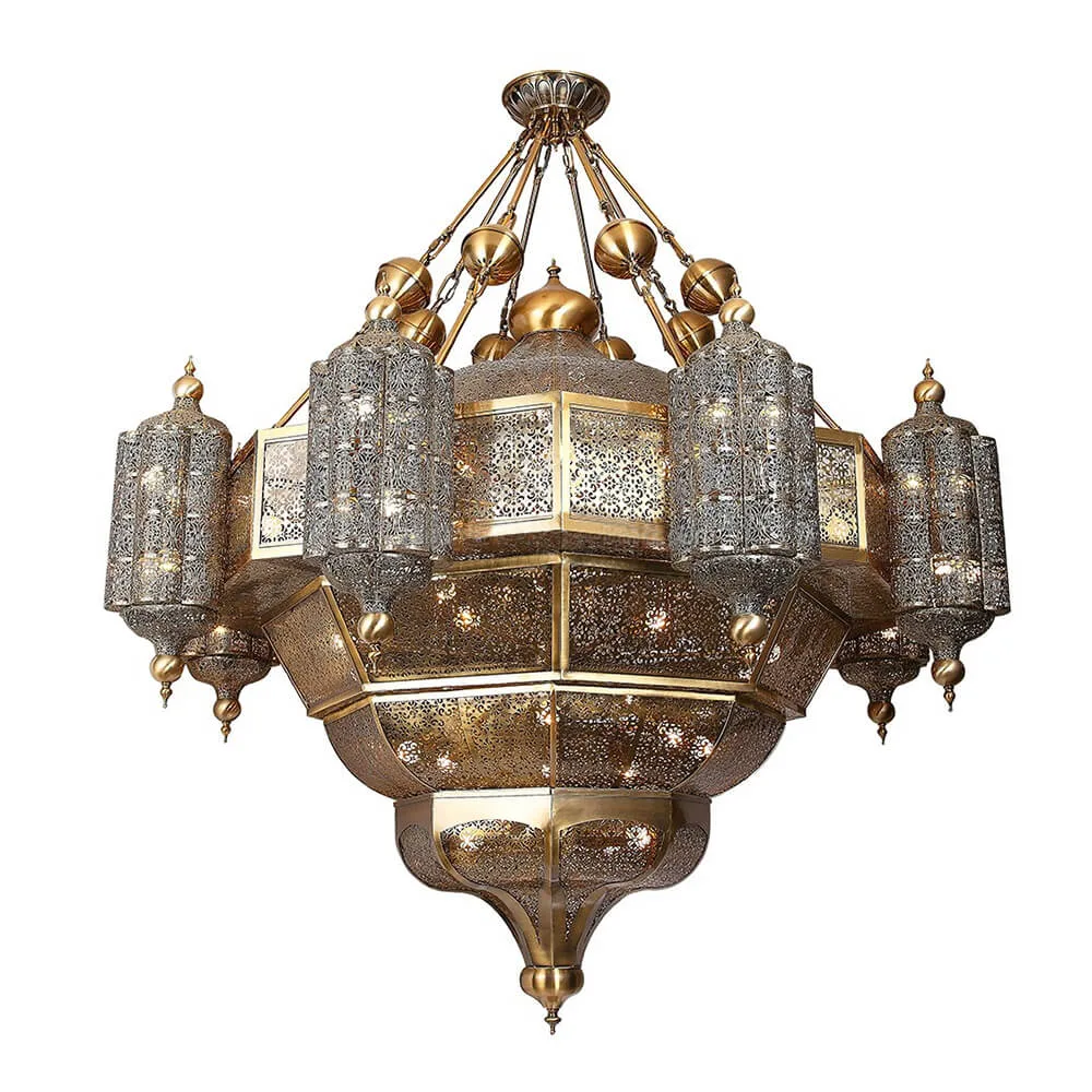 Brillance Iron Grand Chandelier, 71" in gold
