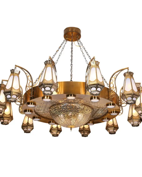 Brillance Iron Grand Chandelier, 79" × 75" H in gold