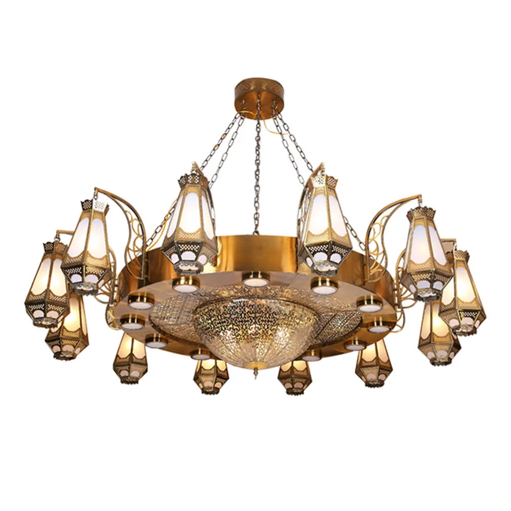 Brillance Iron Grand Chandelier, 79" × 75" H in gold