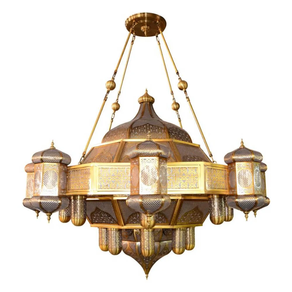 Brillance Iron Grand Chandelier, 79" × 60" H in gold