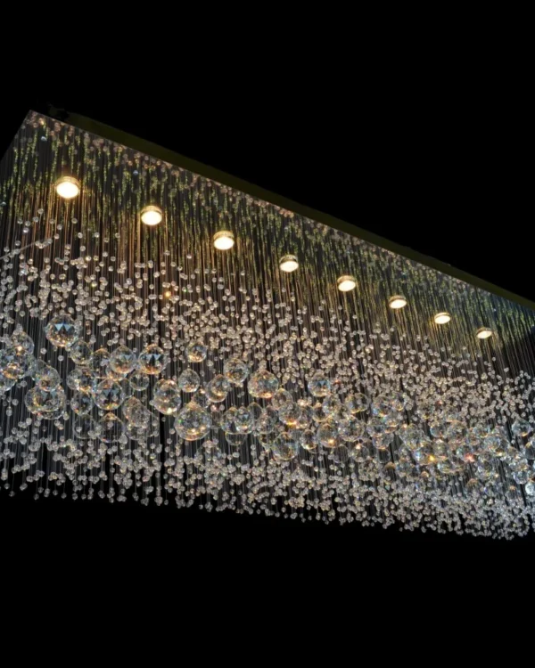 Couronne Linear Crystal Grand Chandelier, 14" in gold