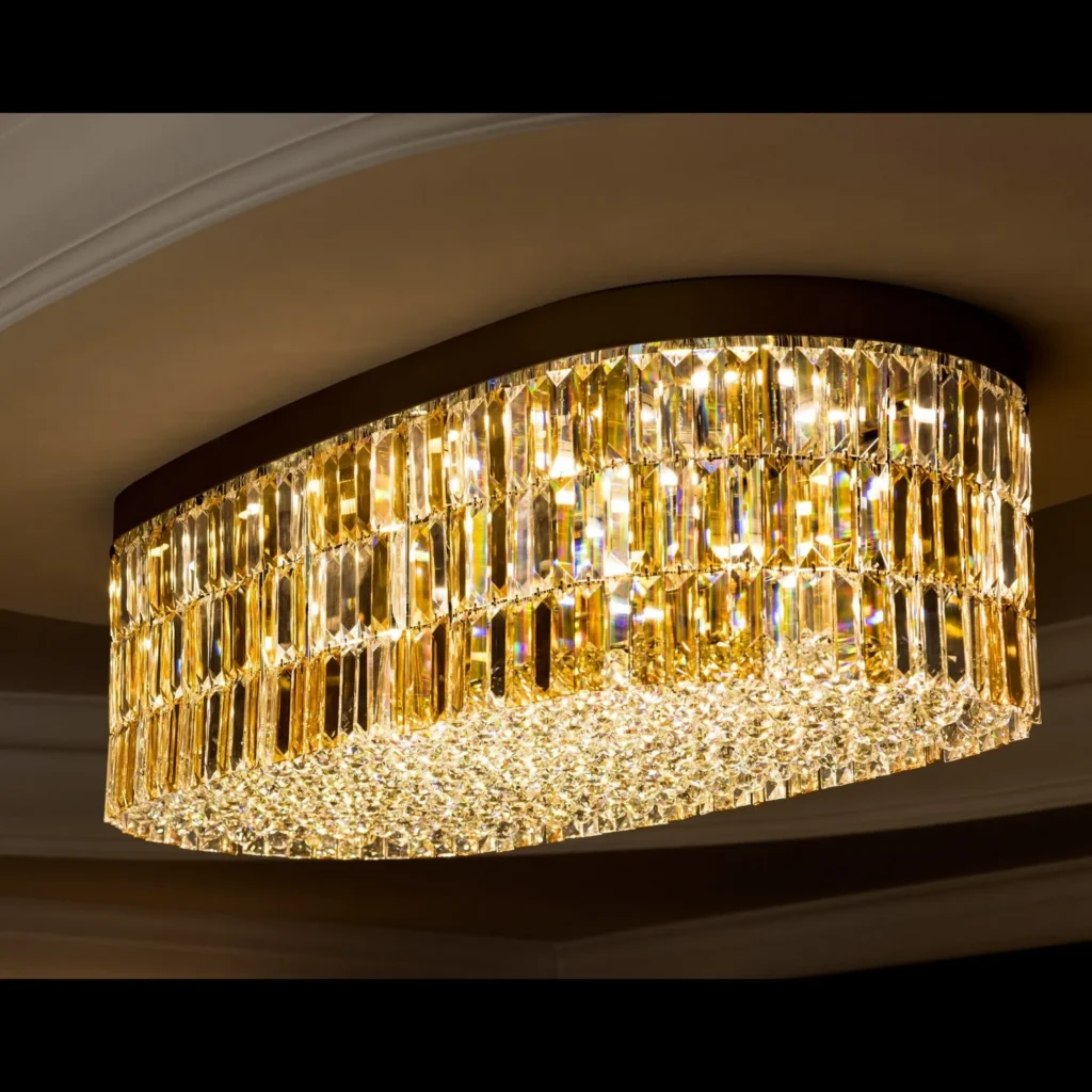 Couronne Oval Crystal Grand Chandelier, 24" in gold