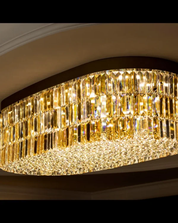 Couronne Oval Crystal Grand Chandelier, 24" in gold