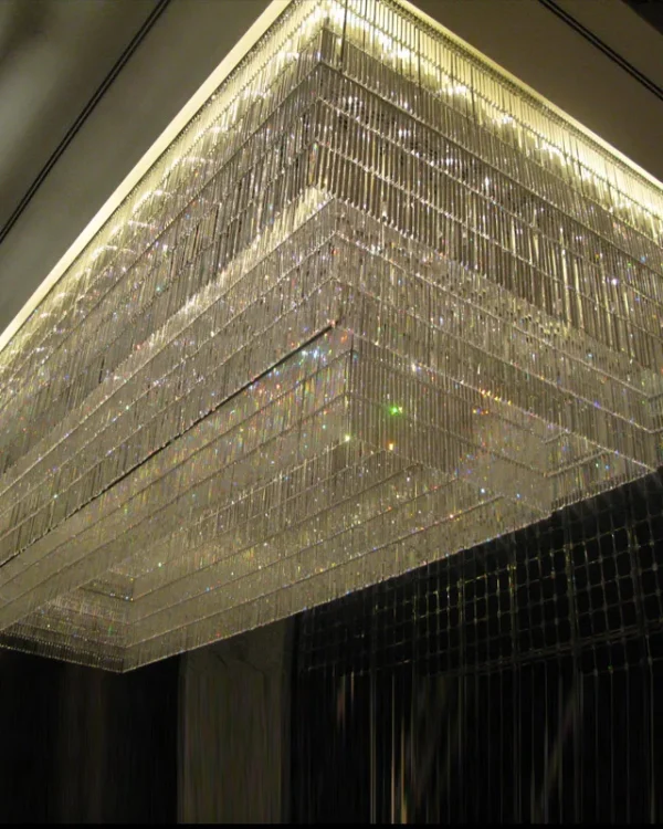 Féerie Linear Crystal Grand Chandelier, 118" in polished chrome
