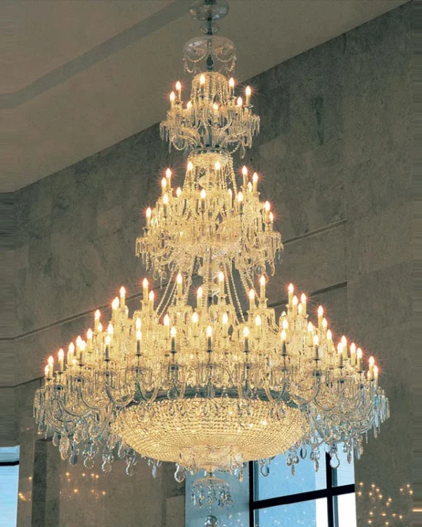Givre Crystal Grand Chandelier, 79" in polished chrome