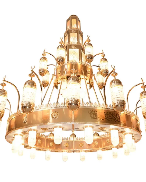 Givre Glass Grand Chandelier, 118" in gold
