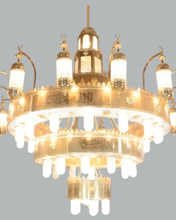 Givre Three-Tier Glass Grand Chandelier, 118" in gold