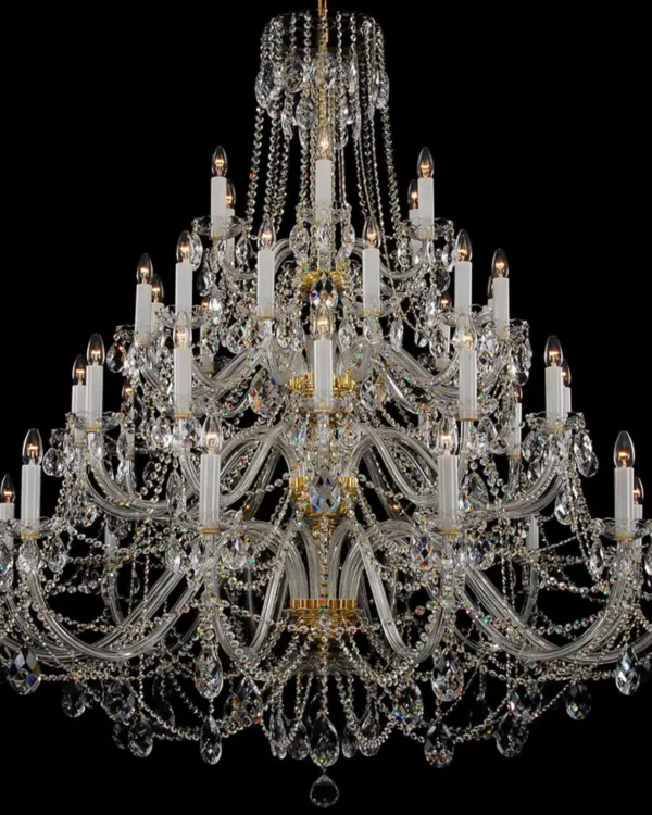 Glace Crystal Grand Chandelier, 63"