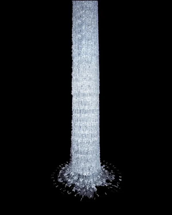 Goutte Cascade Crystal Grand Chandelier in polished chrome
