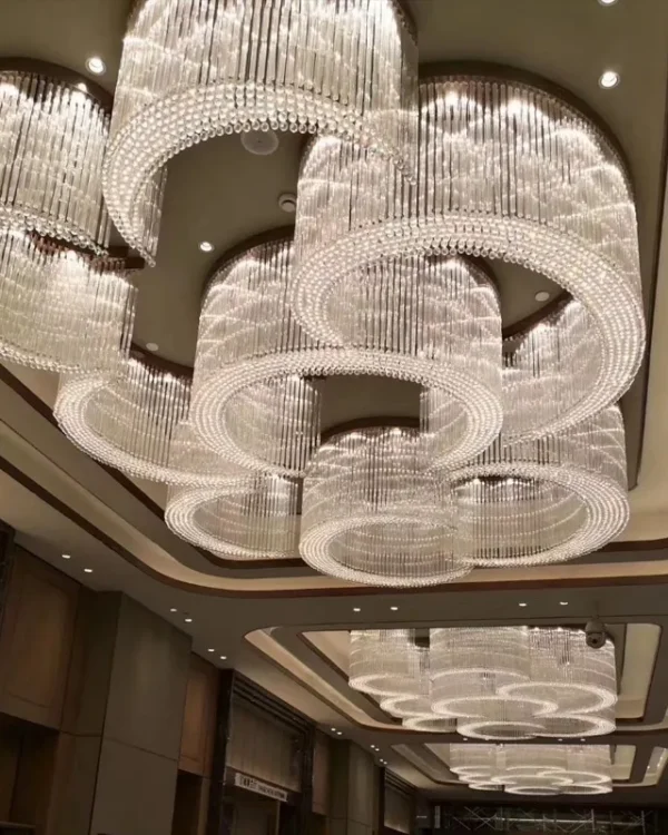 Goutte Crystal Grand Chandelier in polished chrome