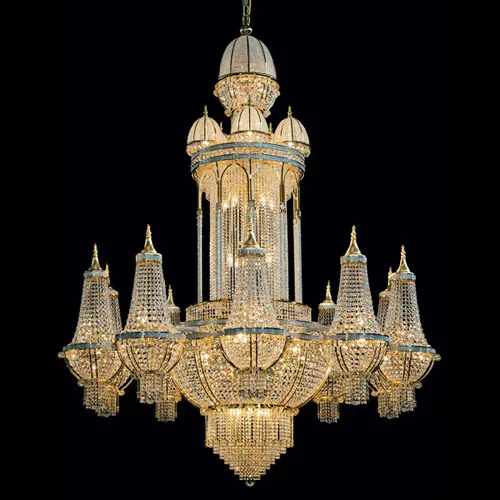 Grâce Crystal Grand Chandelier, 77" in gold