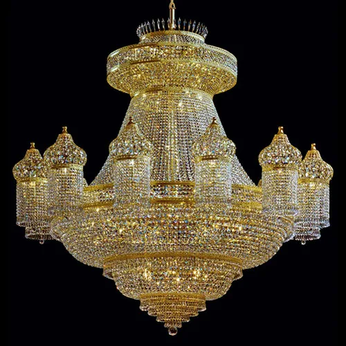 Grâce Crystal Grand Chandelier, 79" in gold