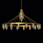 Grâce Glass Grand Chandelier, 79" in gold