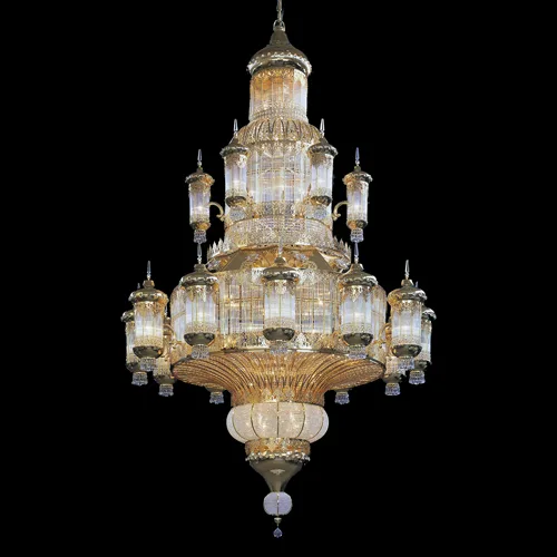 Grâce Crystal 104-Light Grand Chandelier, 87" in gold