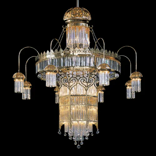 Grâce Crystal 36-Light Grand Chandelier, 87" in gold