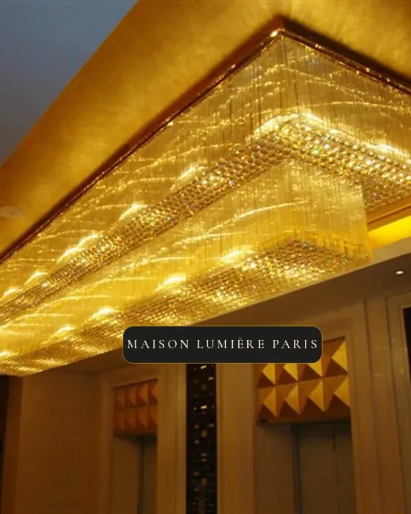 Larme Two-Tier Crystal Grand Chandelier, 39" in gold