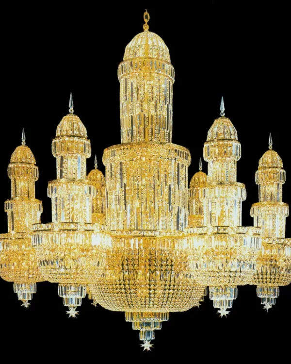 Matignon Crystal Grand Chandelier, 79" in gold