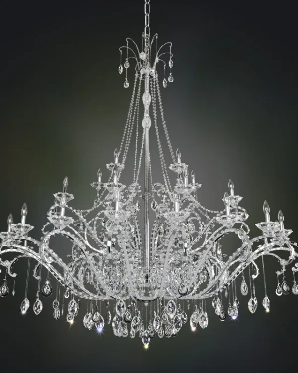 Monceau Crystal Grand Chandelier, 79" in polished chrome