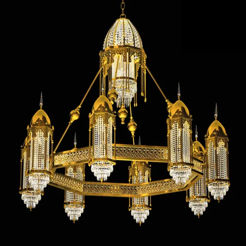 Météore Crystal Grand Chandelier, 79" in gold