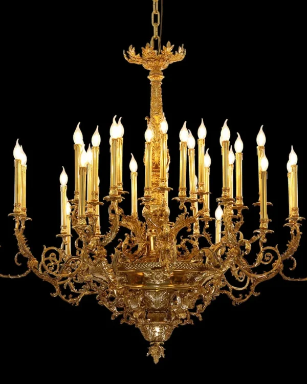 Odéon Brass Grand Chandelier, 54" in antique brass