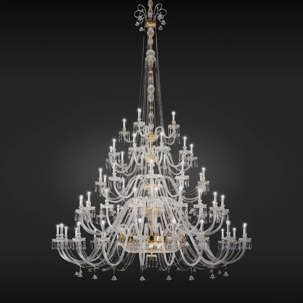 Pluie Crystal Grand Chandelier, 97" in gold