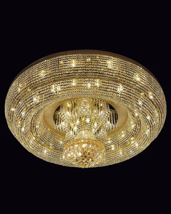Prestige Globe Crystal Grand Chandelier, 71" in gold