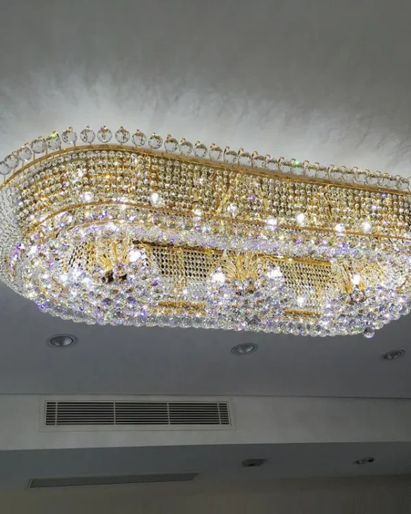 Rambouillet Oval Crystal Grand Chandelier, 39" in gold