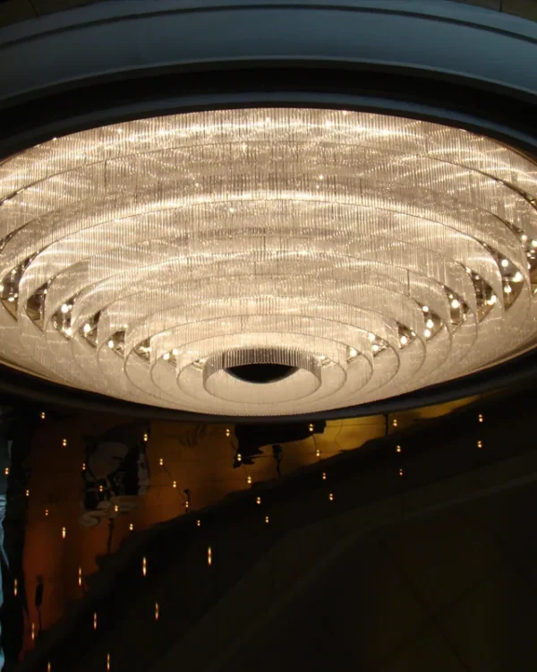 Rêverie Round Glass Grand Chandelier, 217" in polished chrome