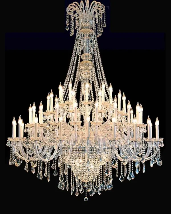 Scintille Crystal 65-Light Grand Chandelier, 71" in polished chrome