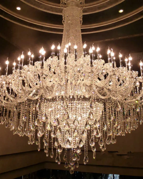 Scintille Crystal 24-Light Grand Chandelier, 71" in polished chrome