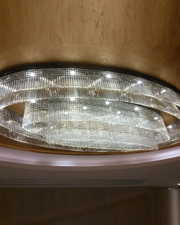 Sonate Oval Crystal Grand Chandelier in polished chrome