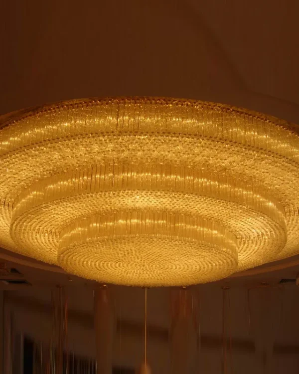 Sonate Round Glass Grand Chandelier, 165" in gold