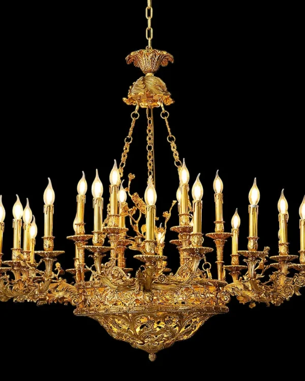 Sorbonne Brass Grand Chandelier, 47" in antique brass