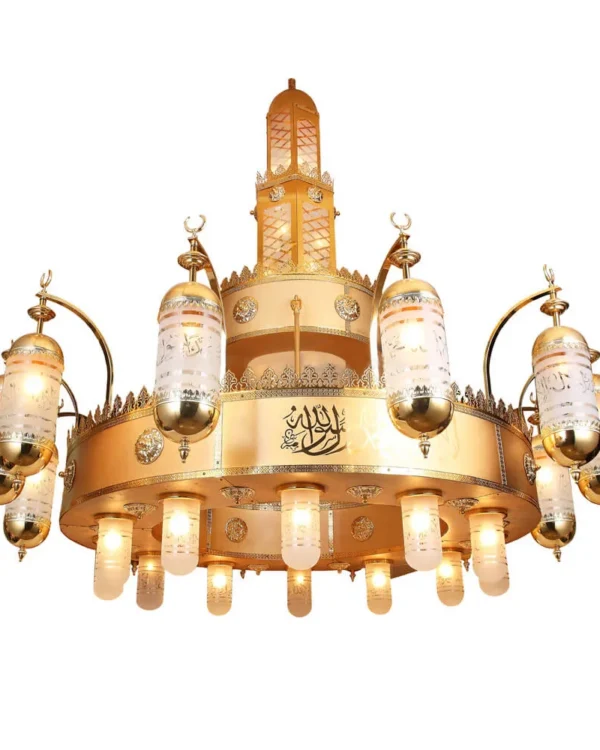 Splendeur Glass Grand Chandelier, 79" in gold