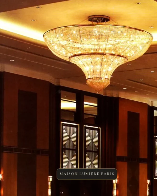 Splendeur Globe Crystal Grand Chandelier, 79" in gold