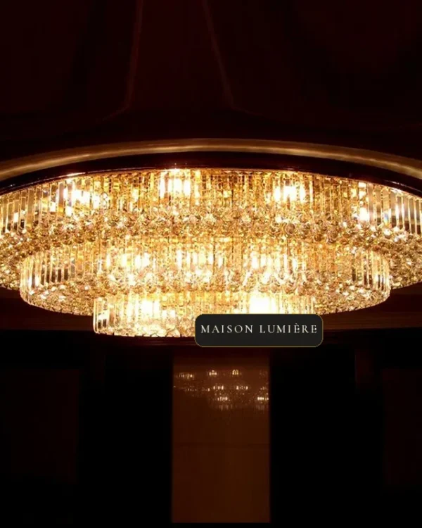 Symphonie Three-Tier Crystal Grand Chandelier, 39" in gold