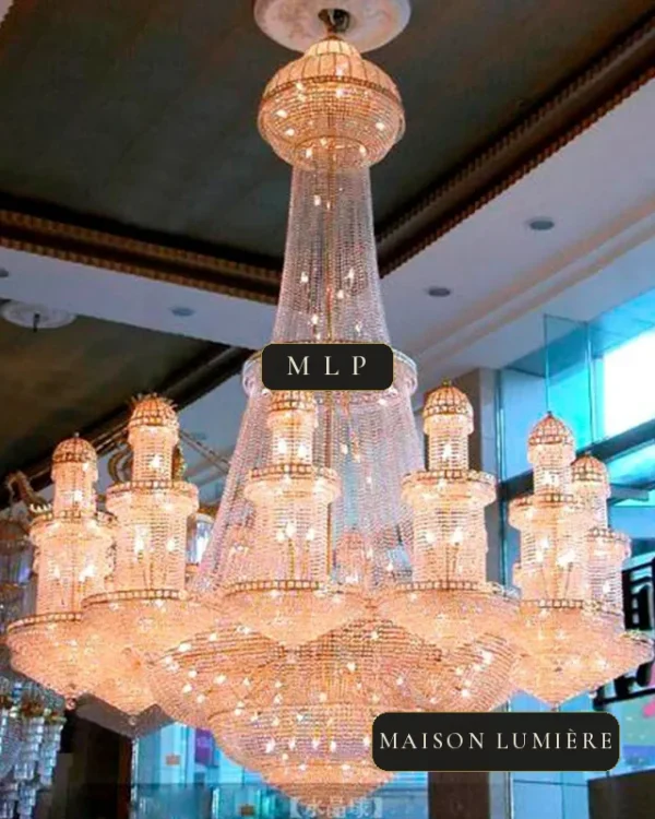 Symphonie Crystal 268-Light Grand Chandelier, 98" in gold