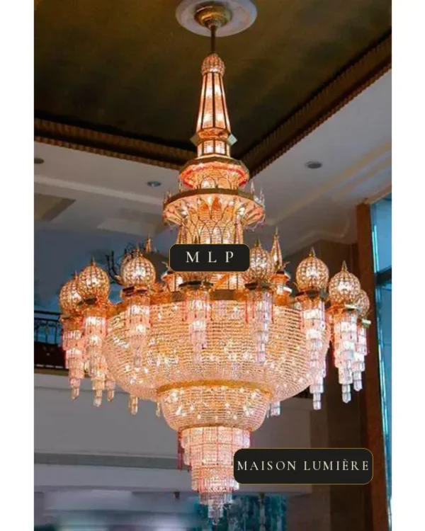 Symphonie Crystal 245-Light Grand Chandelier, 98" in gold