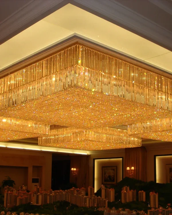 Tiare Crystal Grand Chandelier, 79" in gold