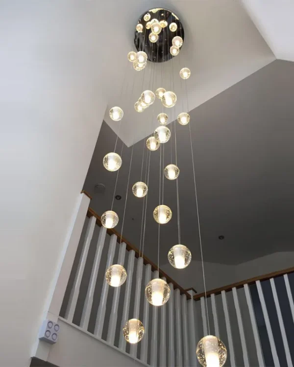 Élégance Linear Glass Grand Chandelier, 20" in polished chrome