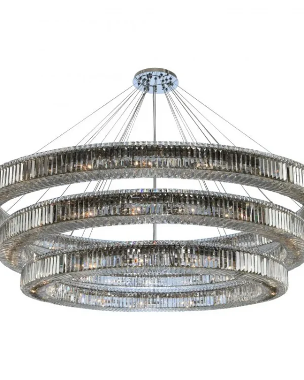 Élégance Three-Tier Crystal Grand Chandelier, 84" in polished chrome