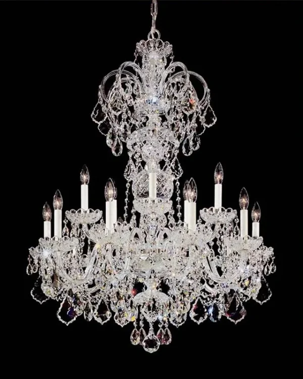 Étincelle Crystal Grand Chandelier, 31" in polished chrome