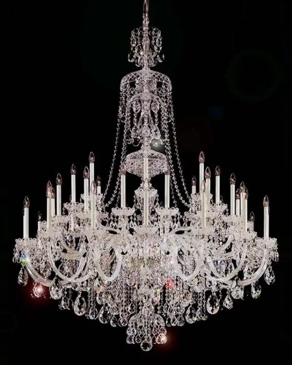 Étincelle Crystal 42-Light Grand Chandelier, 59" in polished chrome