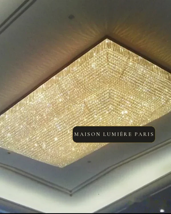 Étincelle Linear Crystal Grand Chandelier, 59" in polished chrome
