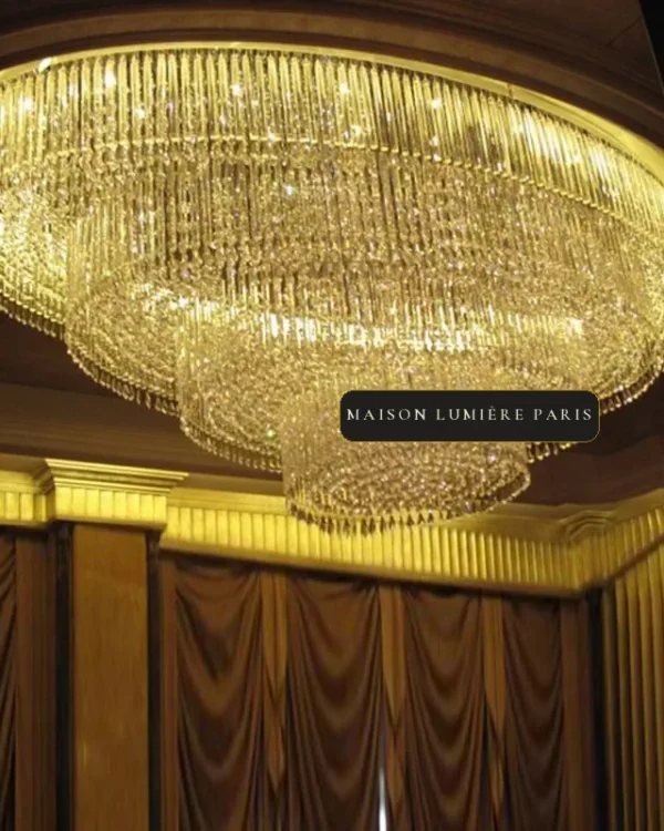 Étincelle Oval Crystal Grand Chandelier, 79" in polished chrome